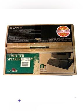 NIB vintage SONY CSS-B100 computer platform speaker system BRAND NEW